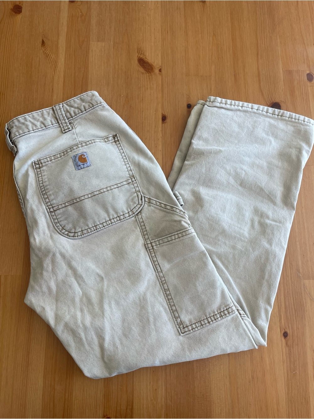 Carhartt Original Fit Khaki Work Pants with Logo